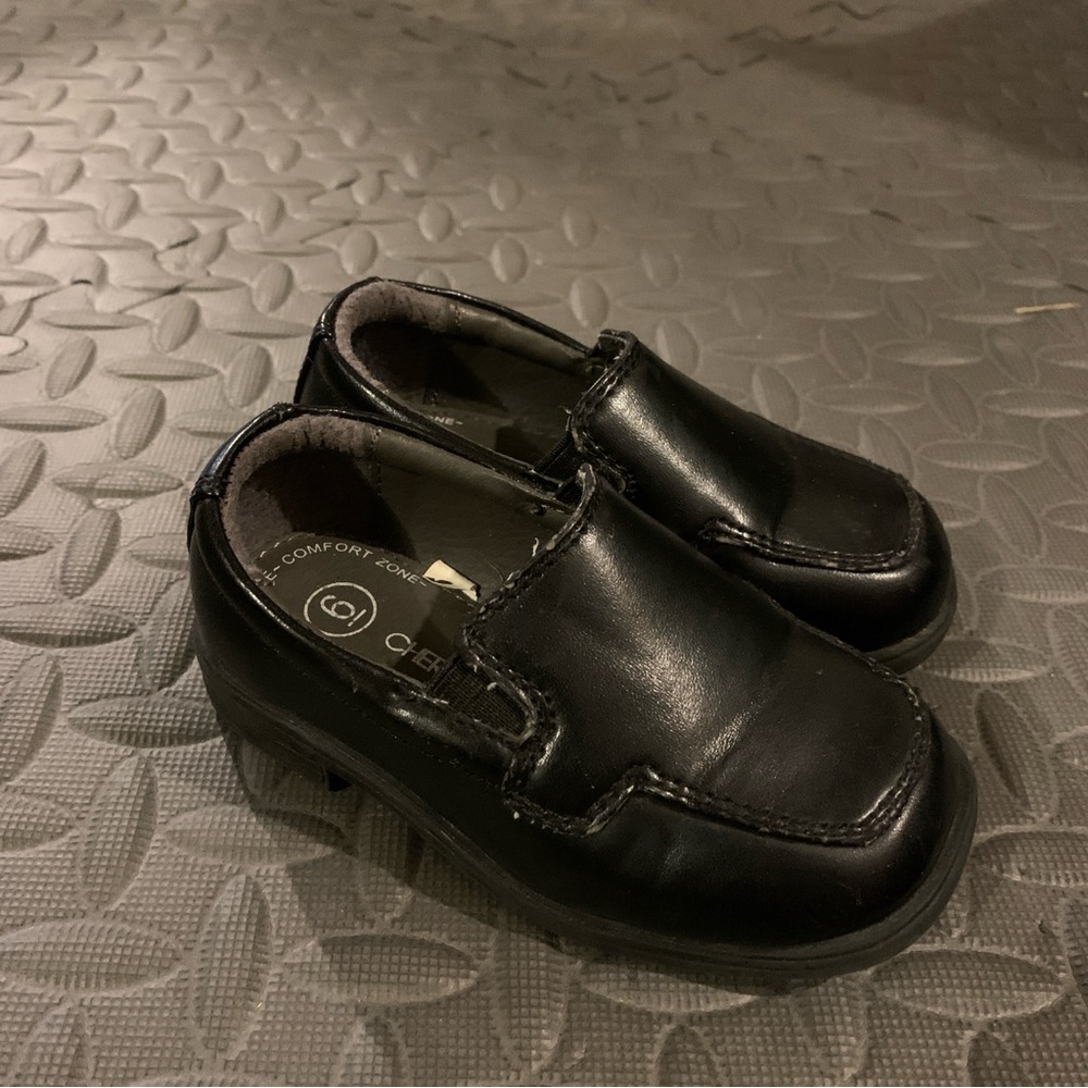 Dress Shoes Classic Black Kids Loafers Toddler Boys Size 6 Slip On Cherokee
